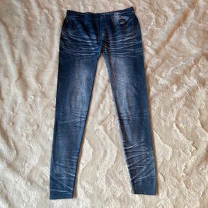 2/$30 Leggings Blue Faux Jean-look Girls Size 12/14